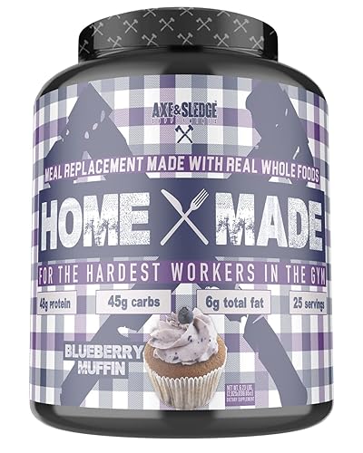 Axe & Sledge Suplementos en polvo casero de reemplazo de comidas integrales a base de alimentos con enzimas digestivas, proteínas, carbohidratos y