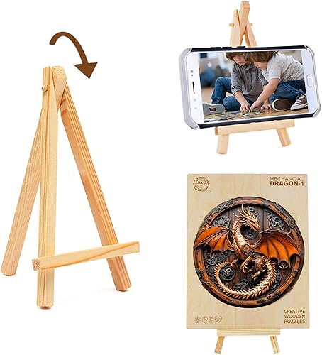 Miniatura 8 de KAAYEE Rompecabezas de madera para adultos, rompecabezas de madera con diseño de dragón mecánico con visión 3D, rompecabezas de madera avanzado de