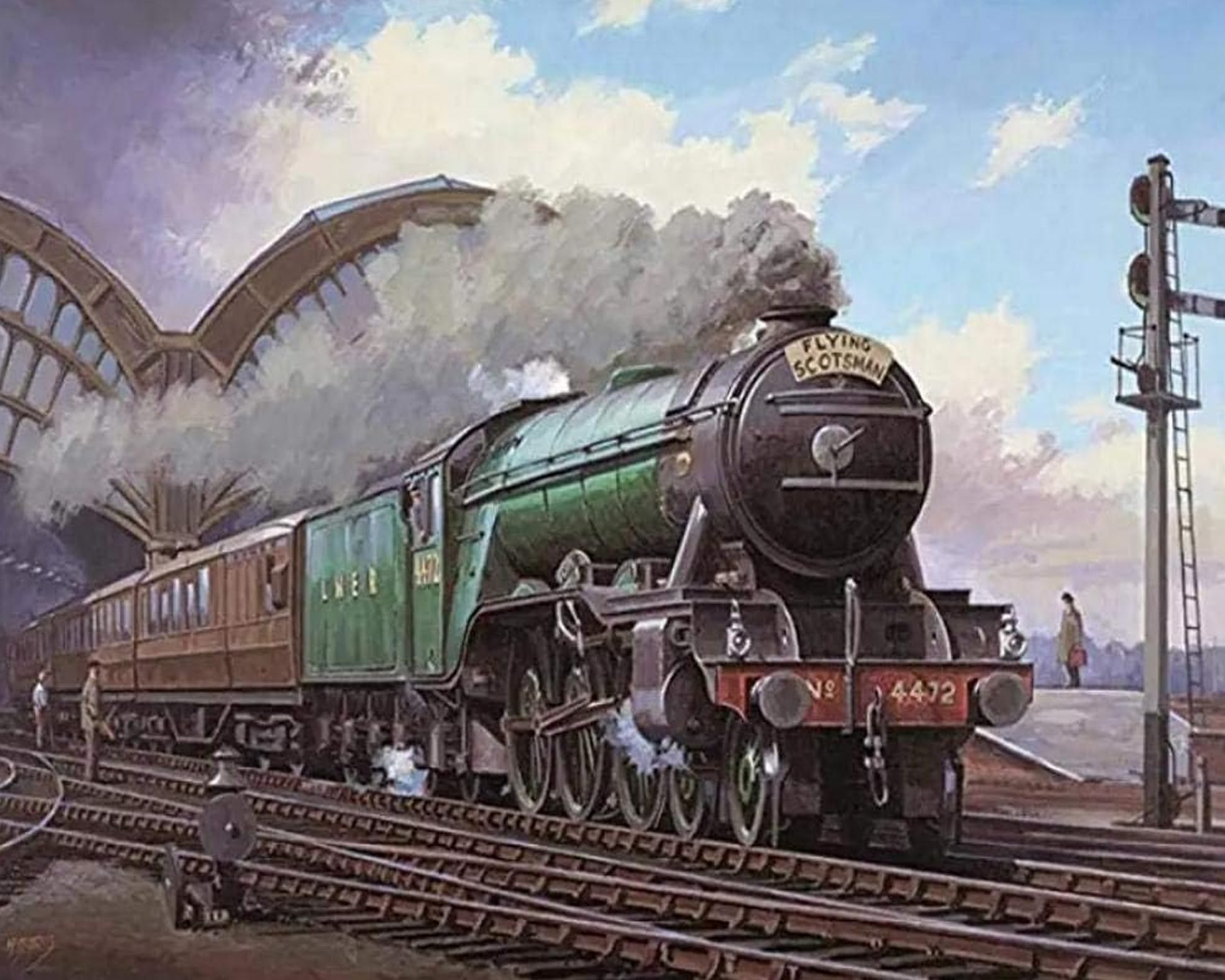 Wingkin Stamped Cross Stitch Kits Steam Train 11CT Advanced Pre-Printed Cross-Stitch Pattern Embroidery DIY Beginner Adults Kids Home Decoration （40x50cm）