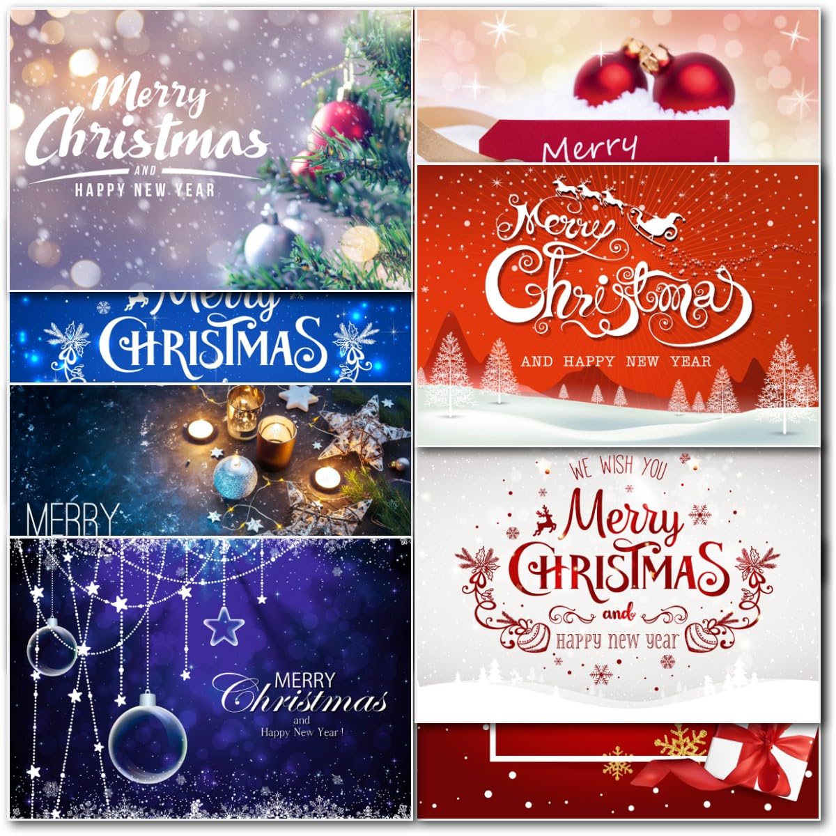 doodlecards Pack of 20 Mixed Merry Xmas Christmas Cards. Printed in UK, Premium Quality & 100% Recyclable.