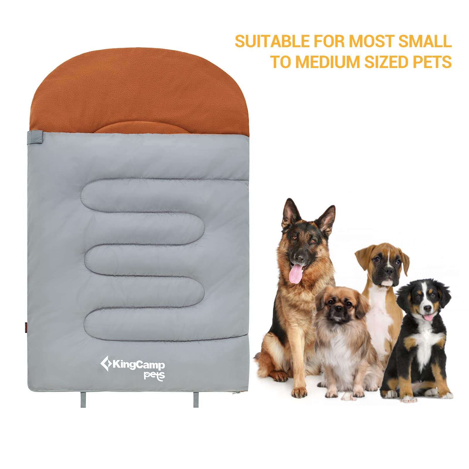 KingCamp Sac de Couchage pour Chien Imperméable, Couverture pour Chien Chat Chiot Doux Lavable, Coussin pour Chiens Grande Chaude pour Voiture Camping Randonnée Voyage Intérieur Extérieur 110cmx70cm