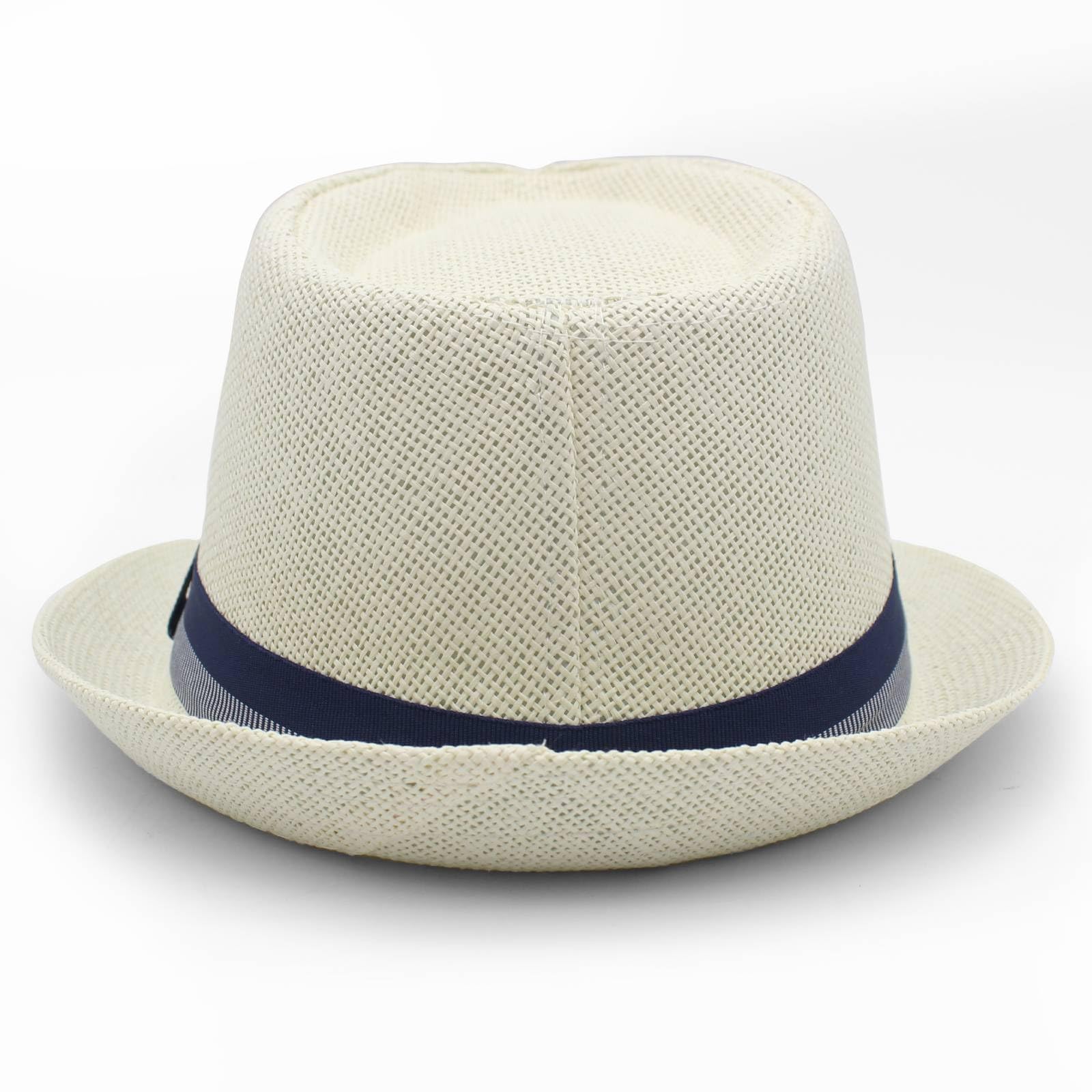LIDHAY Sombrero de ala corta, sombrero de paja estilo fedora para hombres y mujeres, sombrero de verano Derby Trilby, sombrero de playa
