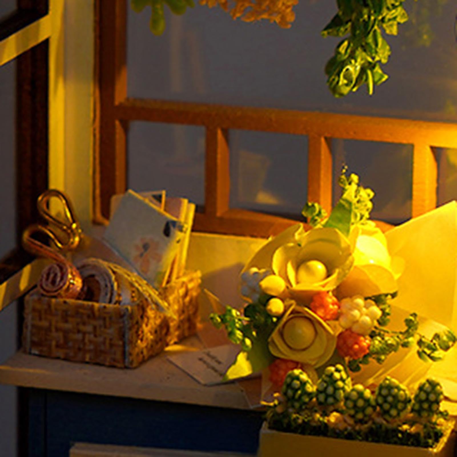 Kit fai da te per una casa in miniatura Giocattolo Di Costruzione Modellino | Kit di casa fai da te per Libreria Soggiorno Abitazione Appartamento Dormitorio Scrivania Decorazione