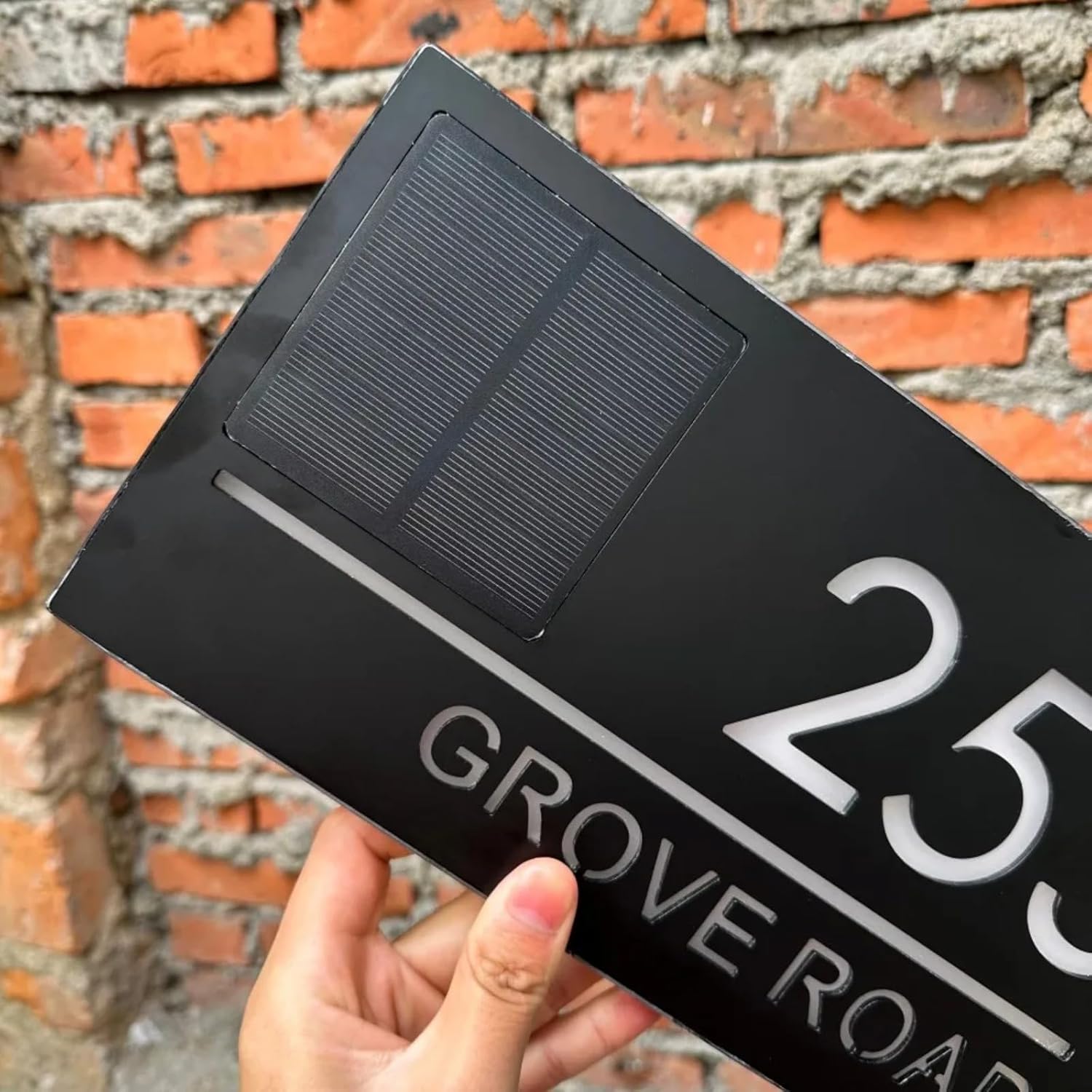 Custom House Number Sign,Personalized Solar Modern Door Plaque,3Color Color Solar Address Sign,Solar Backlit House Numbers,LED Illuminated House Numbers for Outside Garden Yard Home (7 Colors)