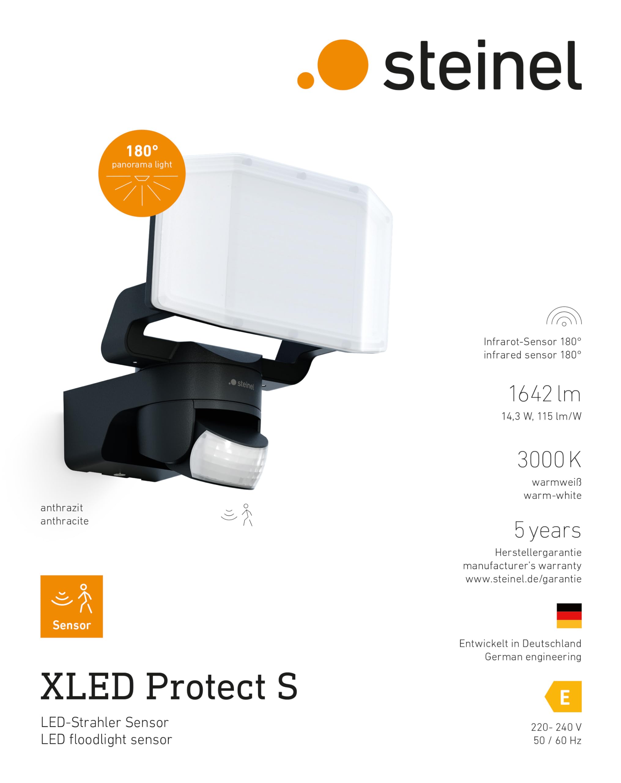 Steinel Sensor Buitenspot XLED Slim antraciet - De Boer