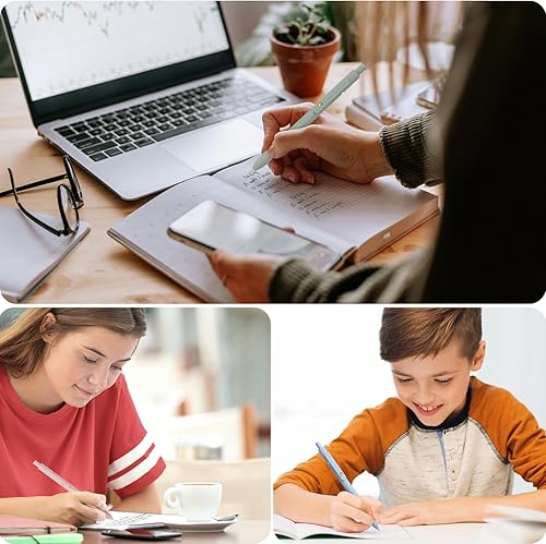 Miniatura 6 de FIOVER Bolígrafos de gel, 6 unidades de tinta negra de punta fina de 0.028 in, bolígrafos de escritura suave para diario, suministros escolares de