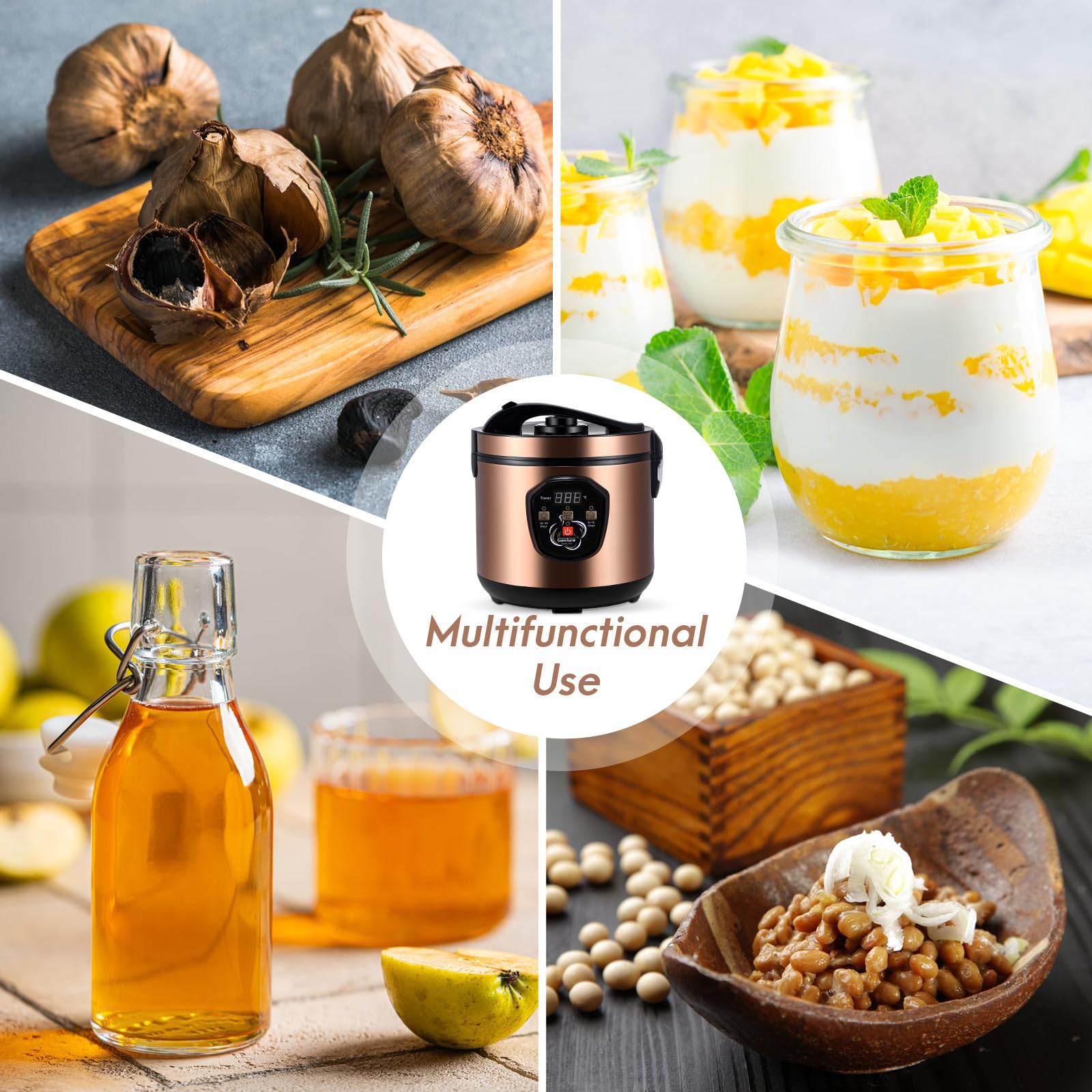 Schwarzer Knoblauch Fermenter 6L, Sunowl Joghurt Maschine, Automatische Intelligente Black Garlic Maker Schwarzer Knoblauch Fermentiert Fermentierter Knoblauch Maschine