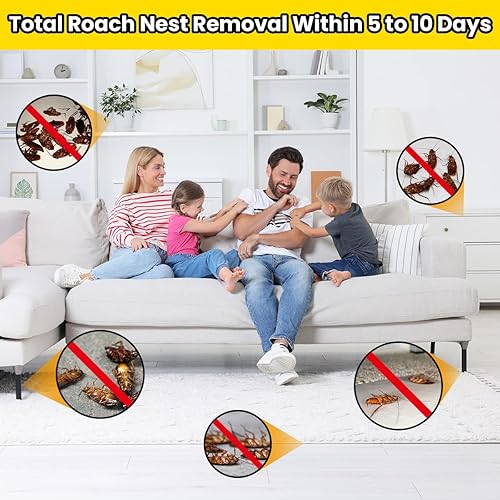 Miniatura 5 de Cebo de gel para cucarachas de fuerza profesional, paquete de 16 cebo eficaz para cucarachas para infestaciones pesadas, fórmula segura para