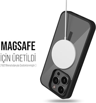 Case for iPhone Camera Protected Transparent Color Case with Magsafe Wireless Charging Feature (iPhone 12 Pro Max Black)