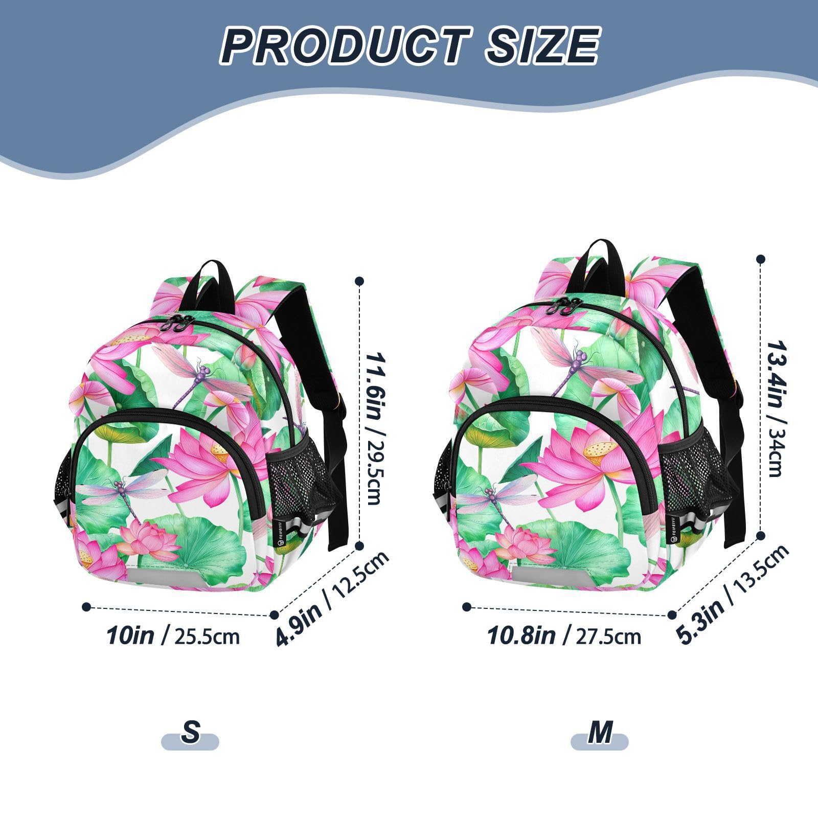 Dragonfly Floral White Toddler Harness Backpack for Boys Girls 3-6 Years Kids Backpack with Anti Lost Safety Leash Child Leash Backpack for Preschool Travel Walking