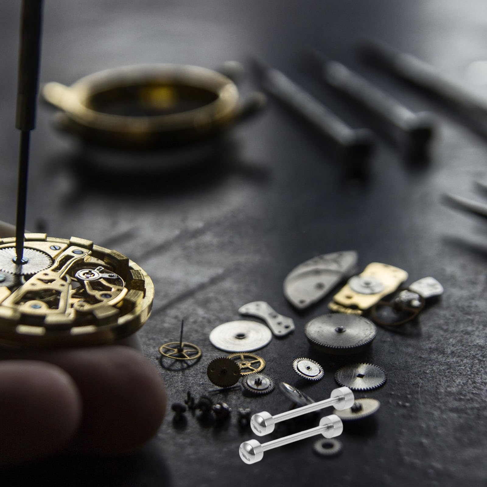 KICHOUSE Varillas de Tornillo para Correa de Reloj 2piezas Metal Plata Fácil Instalación para Reparación de Relojes y Mantenimiento de Pulseras