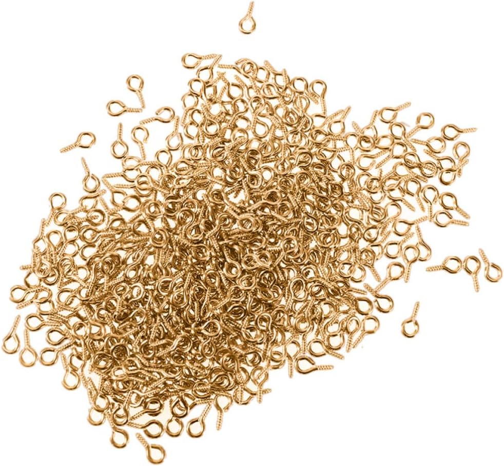 300pcs Golden Metal Screw Eye Pins for DIY Craft 10mm