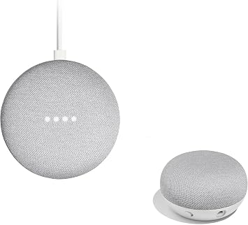 Google Nest Mini 1st Generation Bluetooth Speaker (International Version) with US Power Adapter (Chalk), Gray, GG1STAPG1
