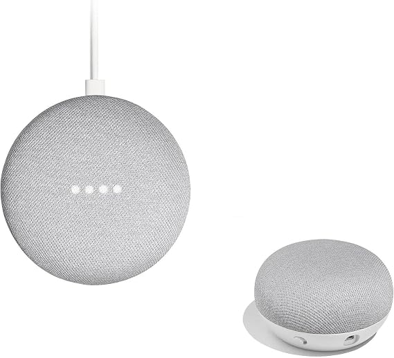 Google Nest Mini 1st Generation Bluetooth Speaker (International Version) with US Power Adapter (Chalk), Gray, GG1STAPG1