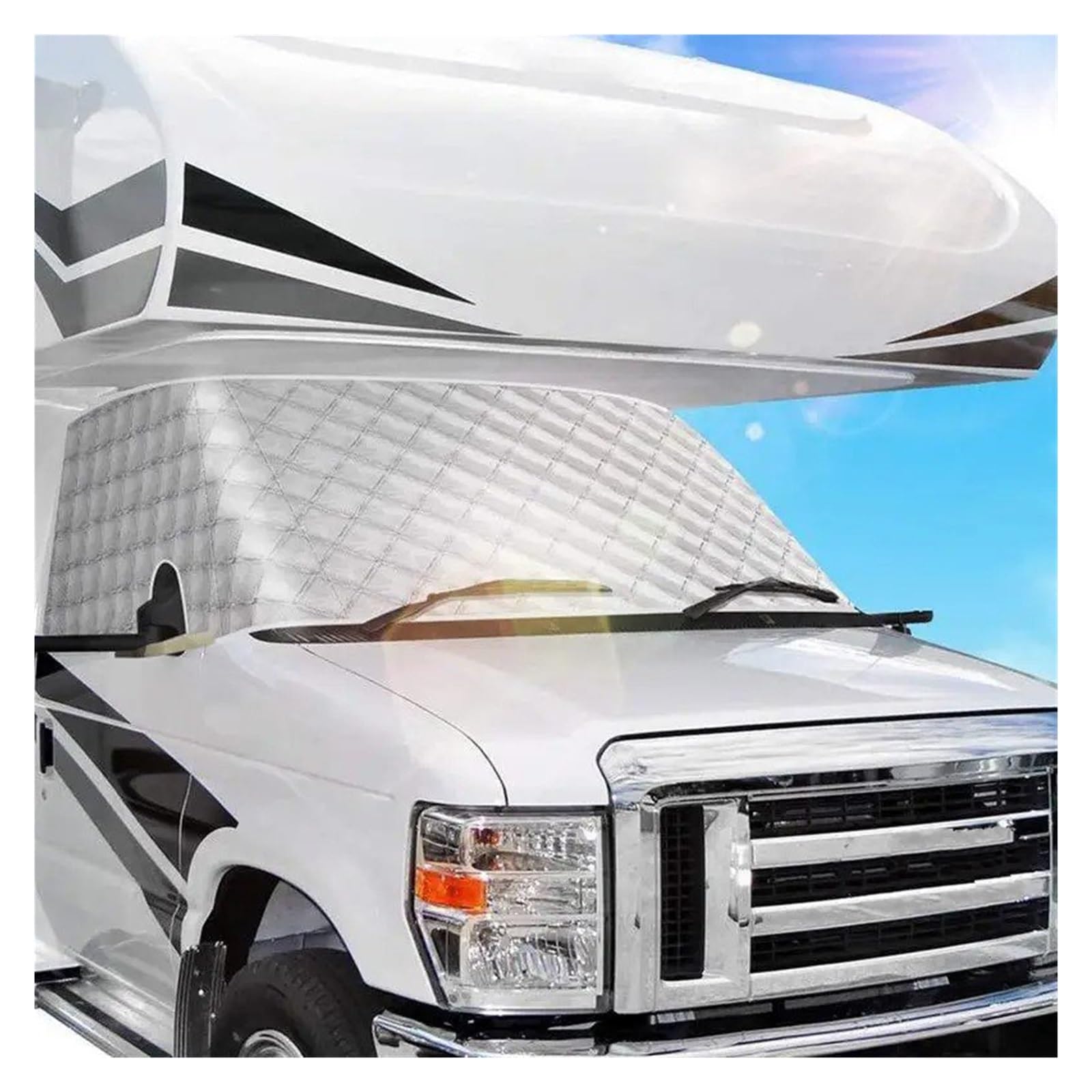 Wohnmobil-Sonnenschutz Für Die Frontscheibe Magnetisch Für Wohnmobile Schnee- Und Windschutzscheibenabdeckung 4 Schichten UV-beständig Auto Sonnenschutz Frontscheibe Innen