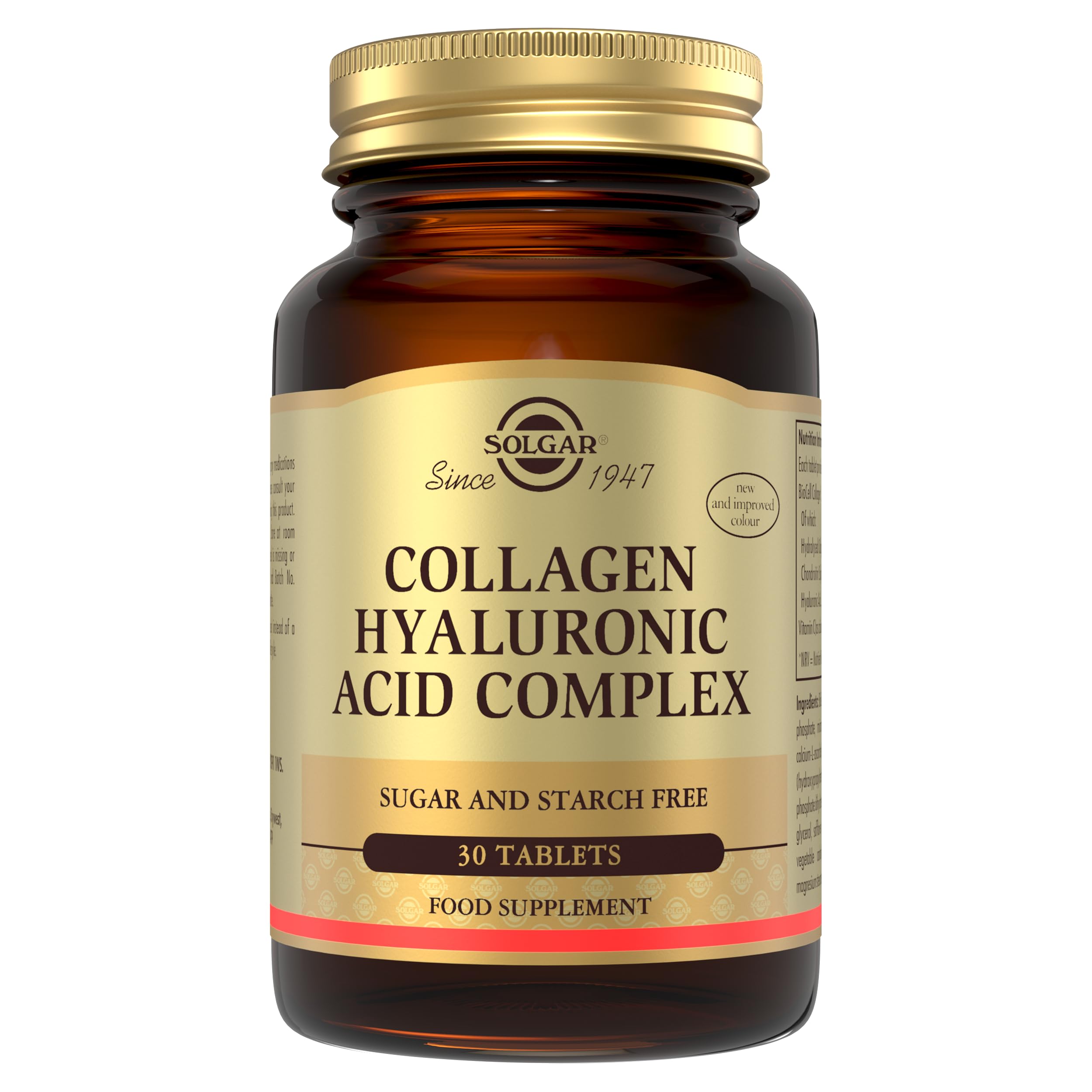 Solgar Collagen Hyaluronic Acid Complex - 30 Tablets New Sealed Long Expiry Date