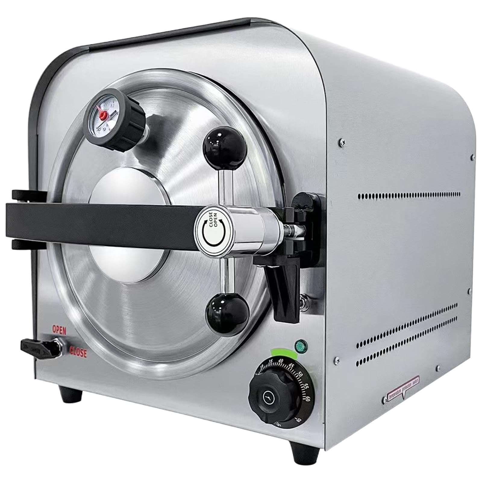 Dental Lab Autoclave Sterilizer, Macchina di Sterilizzazione del Laboratorio, Macchina per Scatola di Vapore Ad Alta Pressione - Rack, Supporto per Vassoi, Tubo di Scarico 14L-900W