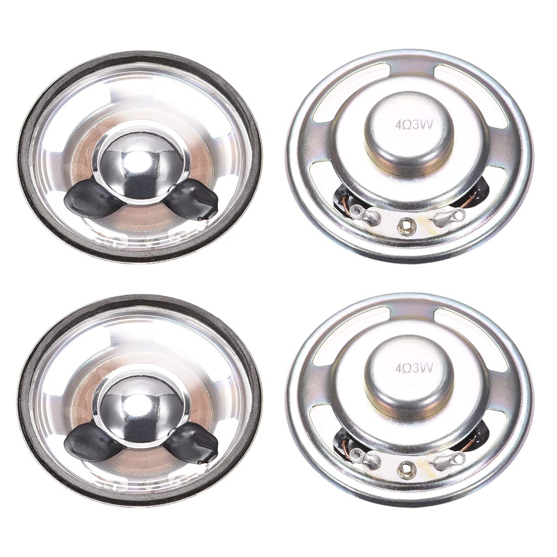 sourcing map 4Stk. 3W 4 Ohm DIY Magnetischer Lautsprecher 50mm Runde Form Ersatz Lautsprecher
