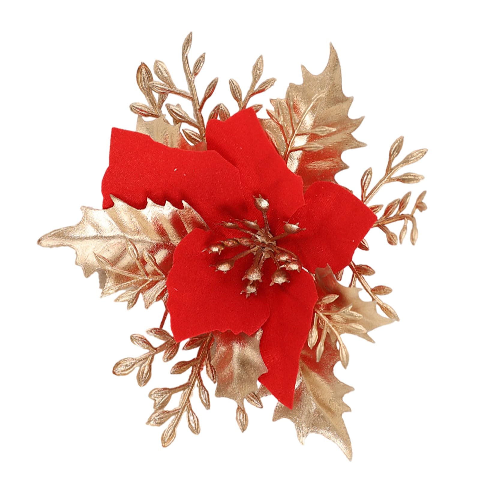 Tsophreniq Artificial Poinsettia Flowers Ornaments Christmas Tree Decorations for Seasonal Door Wreaths Wedding Holiday Poinsettia Flower