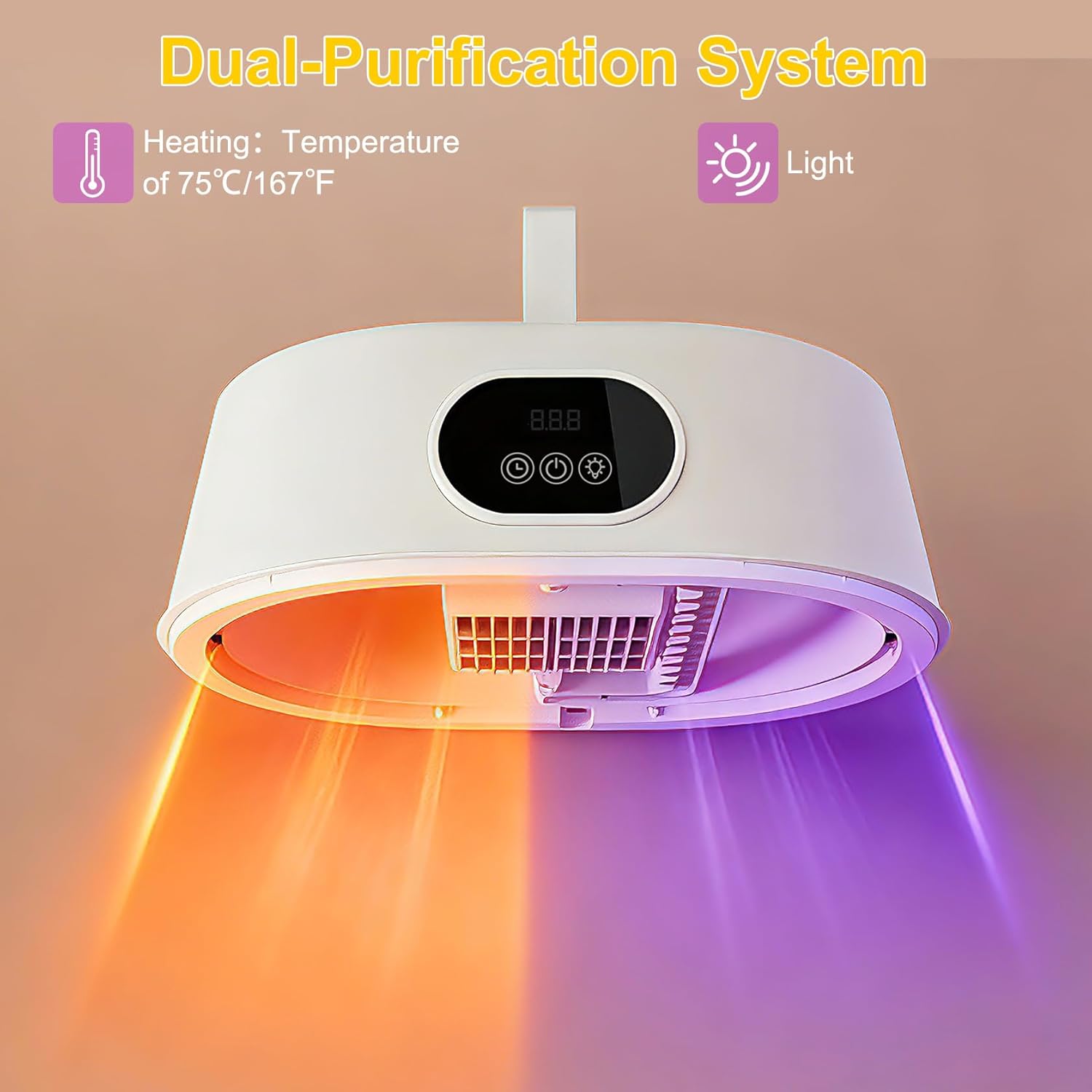 Portable Clothes Dryer, 2-in-1 Hanging & Desktop Drying Machine with Remote, 8H Timer, Foldable Compact Low Noise Fast-Drying Electric Dryer for Travel, Apartment, RV, Dorm, White