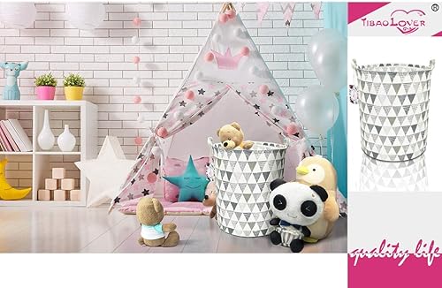 Miniatura 7 de Tibaolover - Cesto para la ropa sucia, tamaño grande, de 19.7 pulgadas, impermeable, plegable, con asas, para almacenamiento, para habitación de los