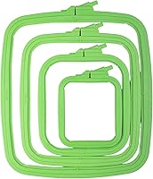 Vista 29 de Nurge Aro cuadrado para bordar, marco de punto de cruz de plástico para punto de aguja y bordado, aro ajustable para manualidades, color antracita