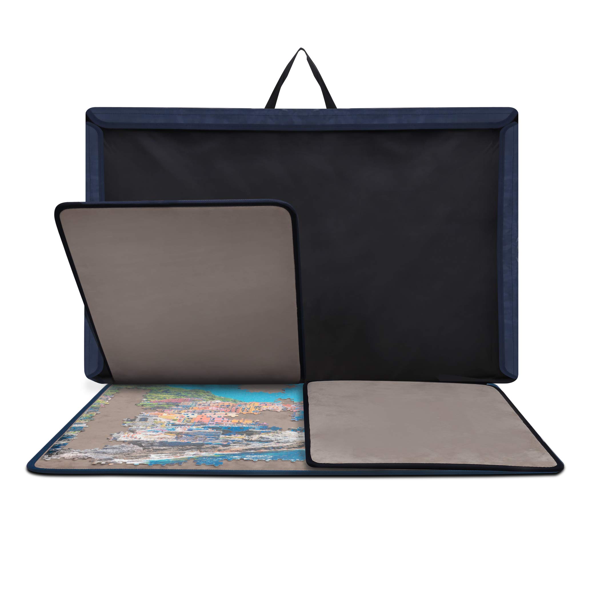 Becko US Jigsaw Puzzle Board Portable Puzzle Case Puzzle Storage Saver, Rutschfeste Oberfläche, für bis zu 1000 Teile (Dunkelgrau)