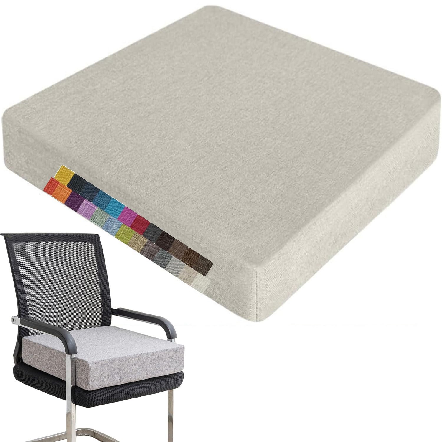 SVFOEBJM Memory Foam Cushion 50x50x15 cm Removable Cover Soft & Comfortable NonSlip Design Perfect for Car Office Sofa & GardenVersatile Seat Pillow.