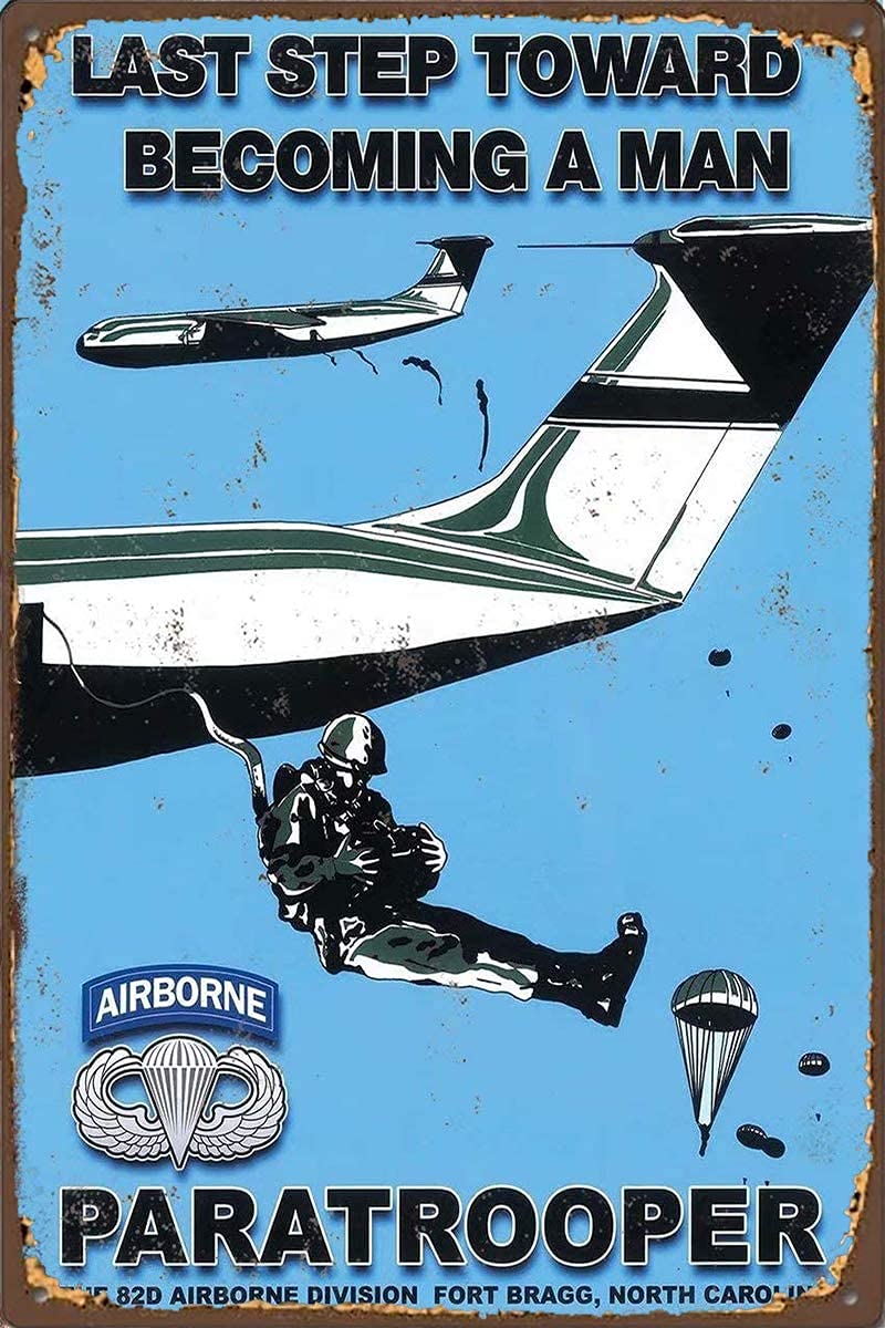 Nichpedr Fun Paratrooper 82nd Airborne The Last Step Toward Becoming A Man Recruitment Wooden Jigsaw Puzzles for Active Thinking Party Entertainment,Every Piece is Unique Pieces Fit Perfectly 1000 PCS