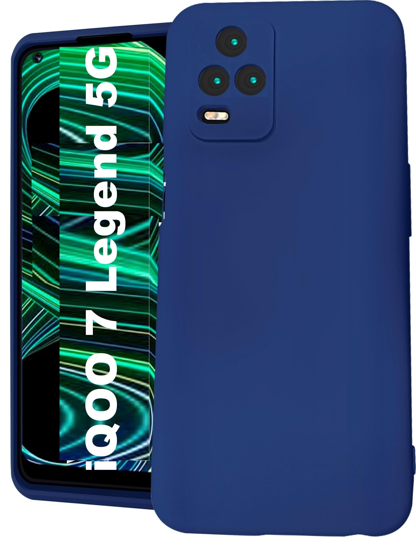 CoversKart® Liquid Silicone Back Cover for iQOO 7 Legend 5G | Inner Microfiber Velvet | Camera Protection Anti Shock Back Case (Blue) (B0B1VFF7LV) Amazon Price History, Amazon Price Tracker