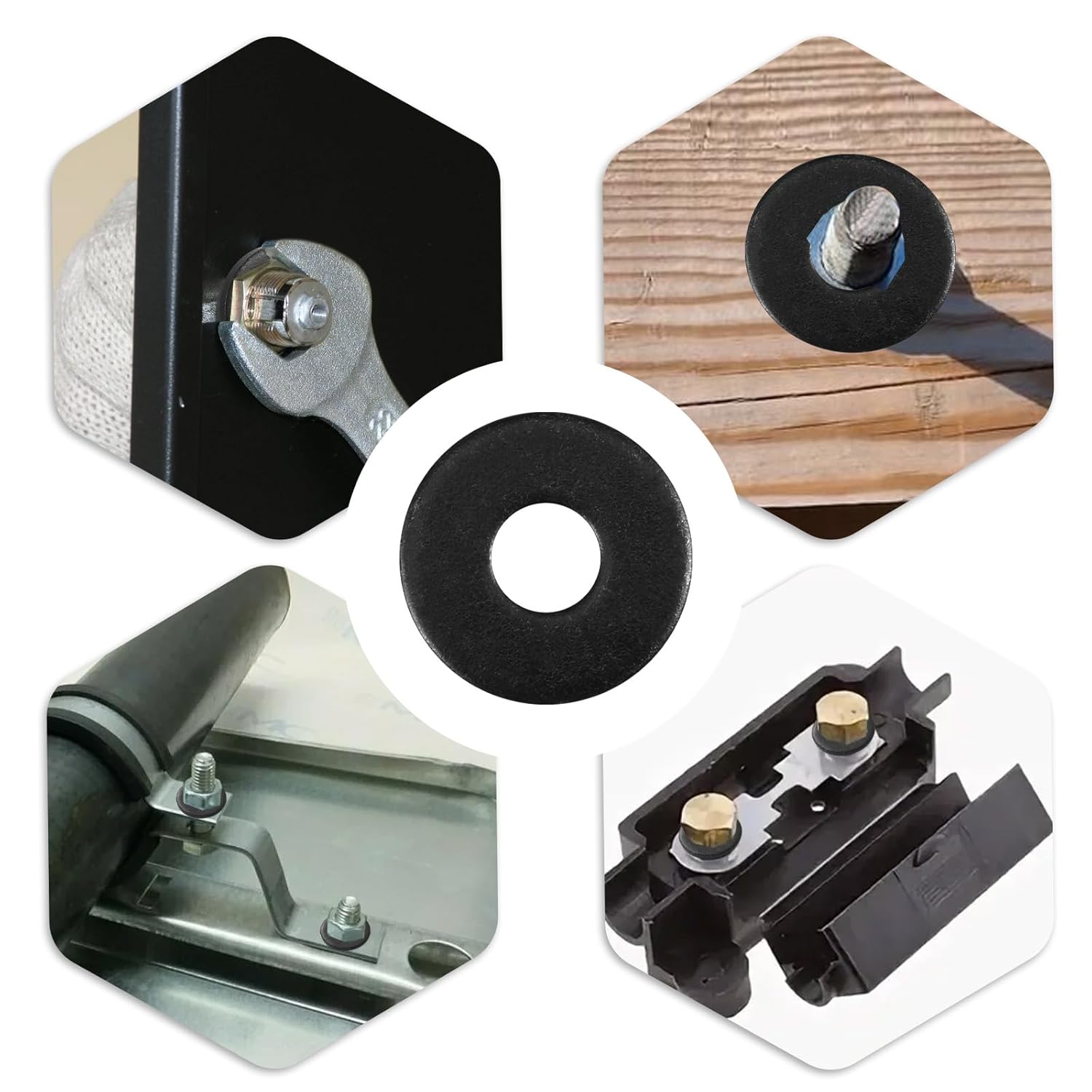 50Pcs 1/4" ID x 3/4" OD Carbon Steel Flat Washers Carbon Steel Black Finish Metal Washer for Screws and Bolts Repair Washers for Home and Industrial Use