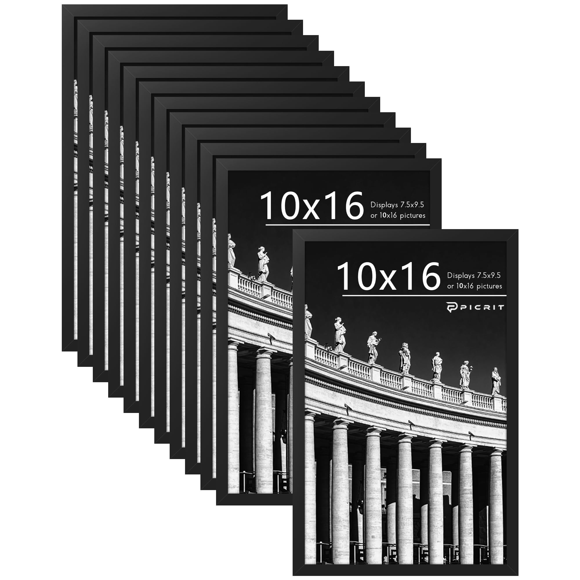 Cadres photo 25x40 lot de 12 noir encadrement mural photo 20x25 passe-partout amovible