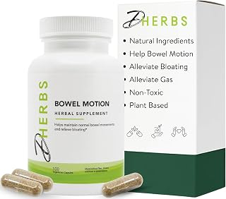 Dherbs- Natural Daily Bowel Movement Supplement with Herbal Ingredients | Regularity Support + Alleviate Bloating & Gas, Digestive Gut Health (100 Count)