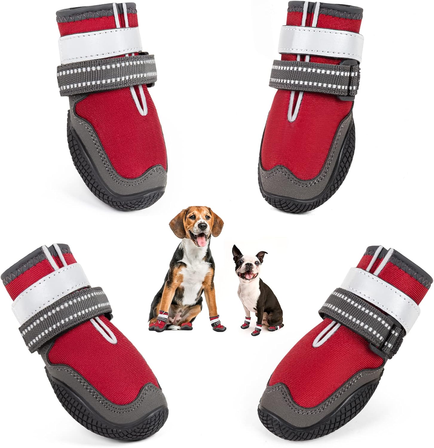 Dog Boots Dog Shoes Paw Protectors for Small Medium Large Dogs with Reflective