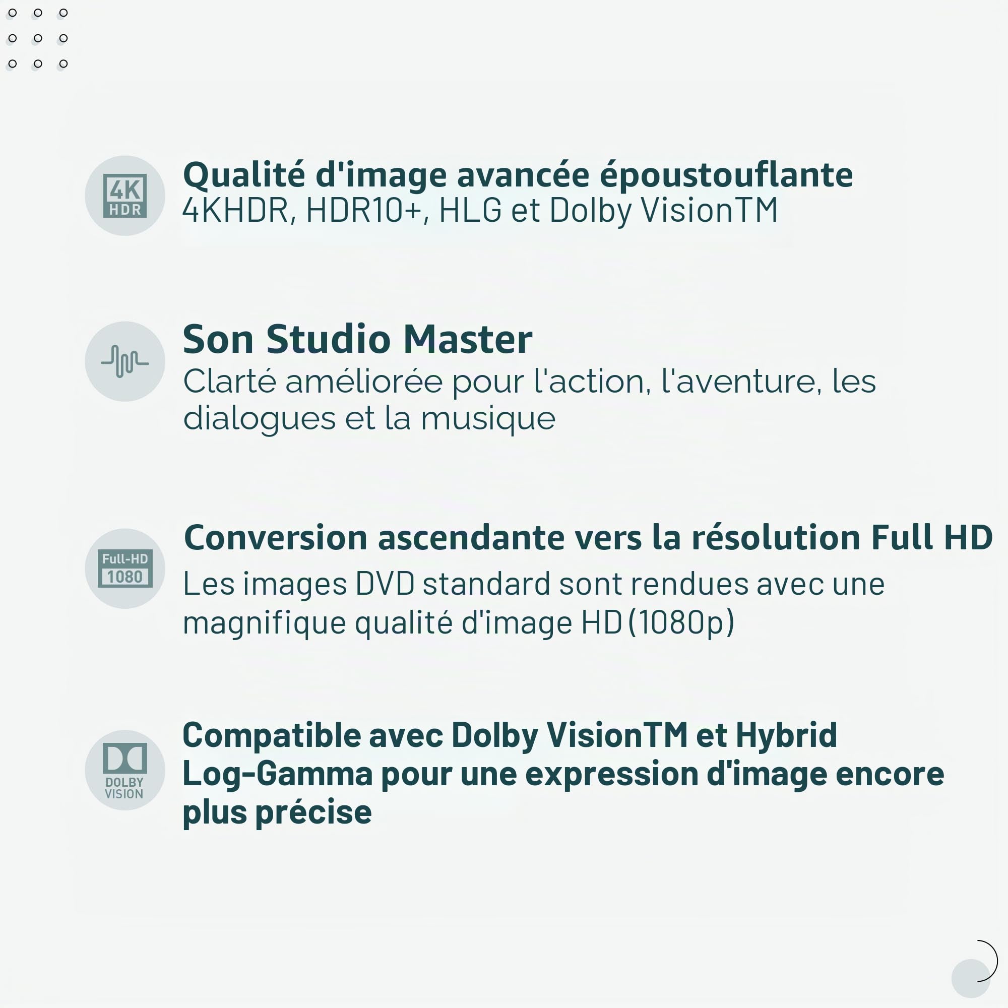 Panasonic Lecteur Blu Ray 4K de qualité supérieure, lecteur DVD UHD Blu Ray avec son haute résolution, streaming VOD 4K, HDR10+ et Dolby Vision™, DP-UB450 (noir)
