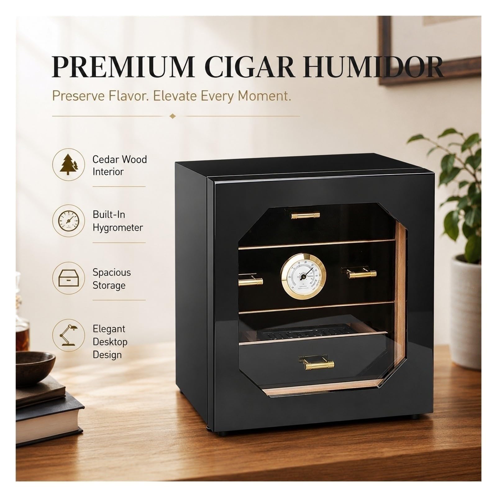 Gabinete for cigarros de Madera de Cedro Premium