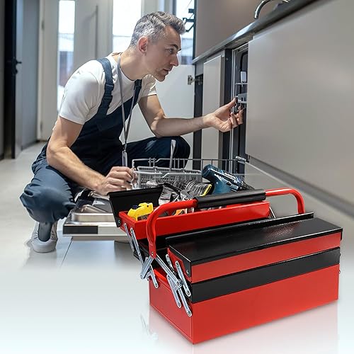 Miniatura 7 de Mini caja de herramientas, organizador de caja de herramientas con acero, voladizo para taller, garaje, almacén