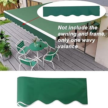 Awning Valance Replacement, Heavy Duty Waterproof UV Resistant Fabric Strip