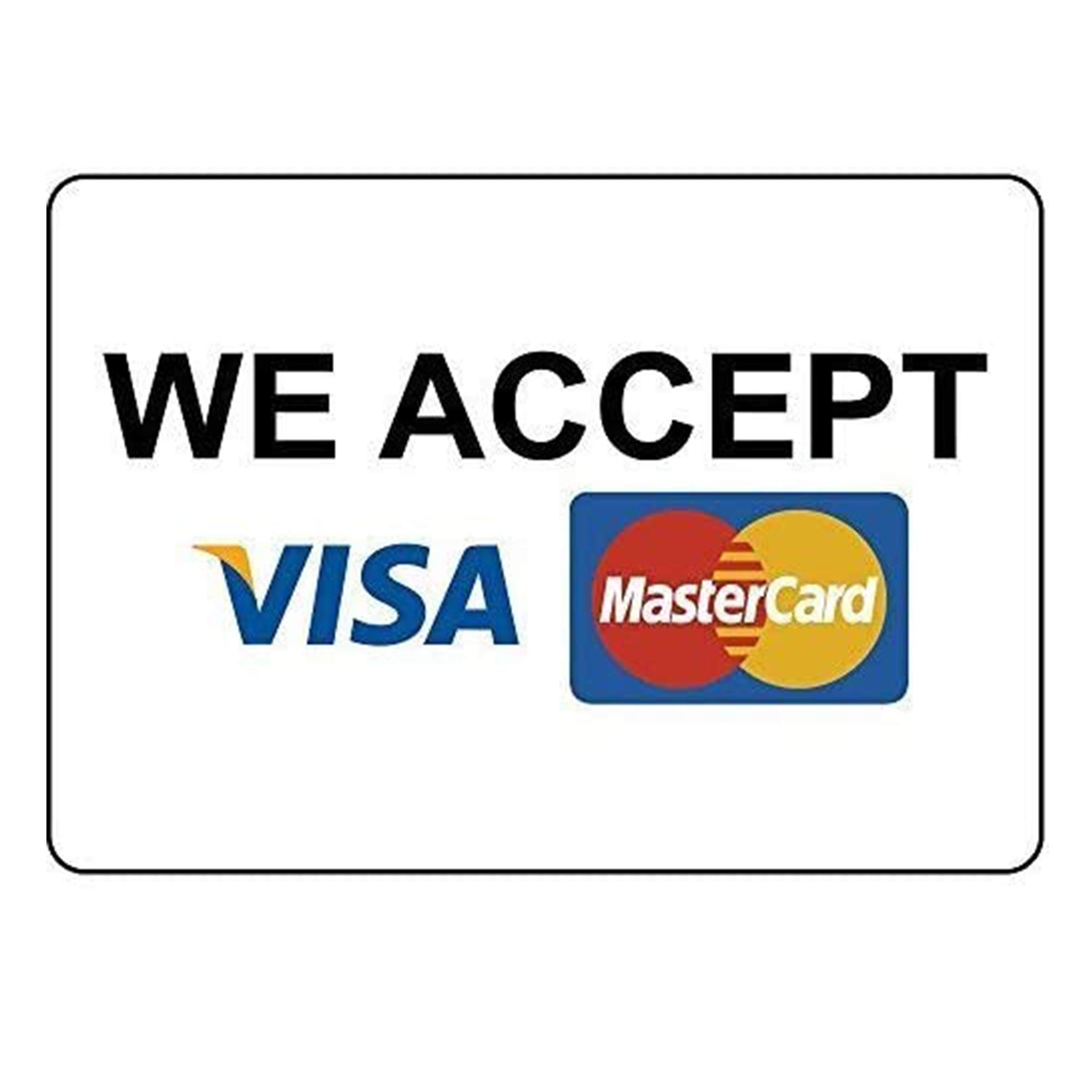 Biopracess Metalpostera54556 We Accept Visa Mastercard Aluminum Metal Sign Metal Sign 8X12 Inches