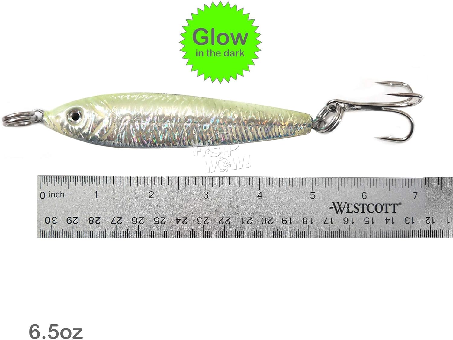 10pcs 6.5oz Fish WOW! Fish Metal Bait Jig 6-1/2oz Mega Live Lure with a Treble Hook -5 Colors-