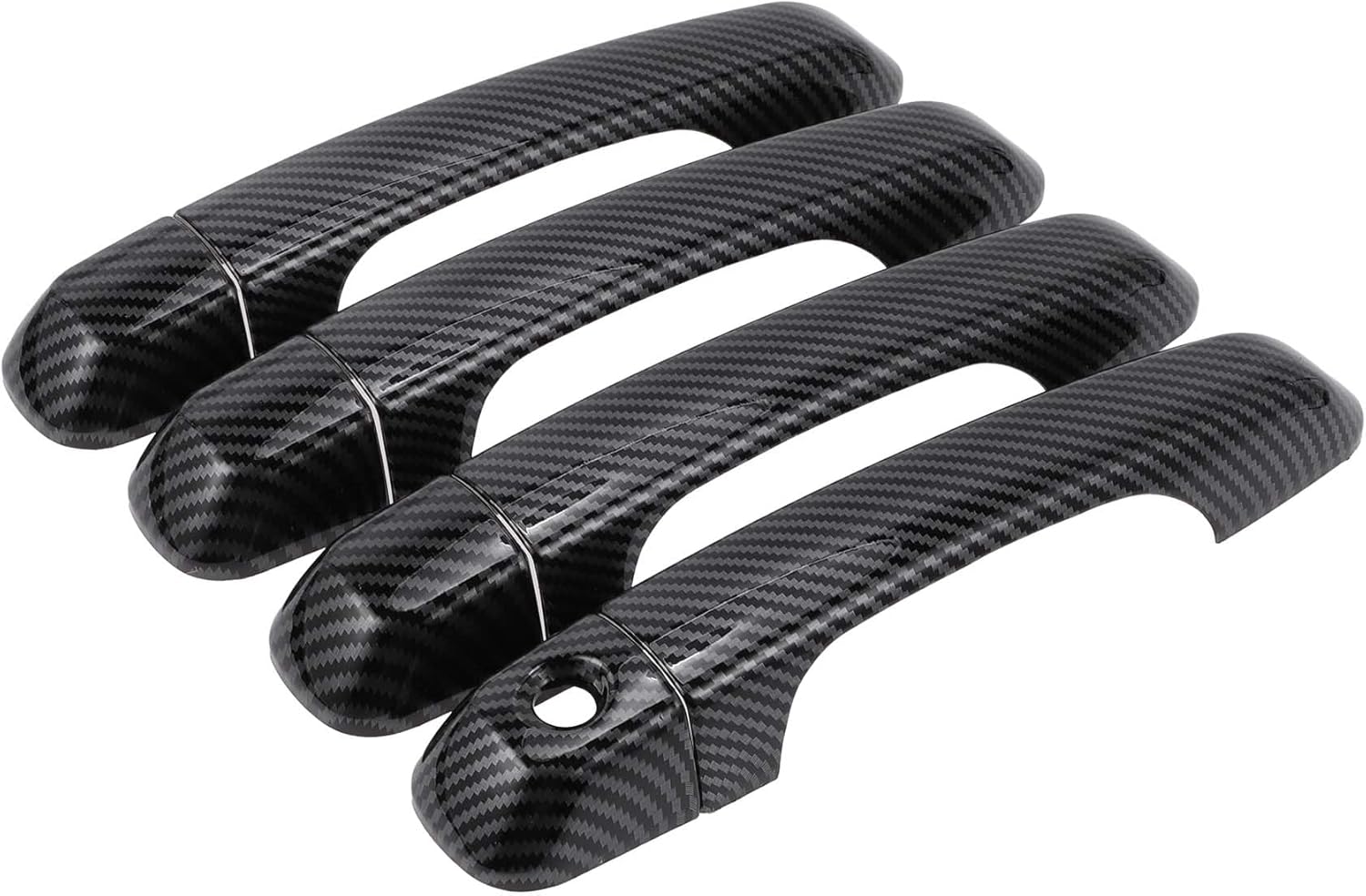 4pcs Exterior Door Handle Cover Car Door Handle Protector for Toyota 4Runner 2010-2019, Carbon Fiber Pattern Black