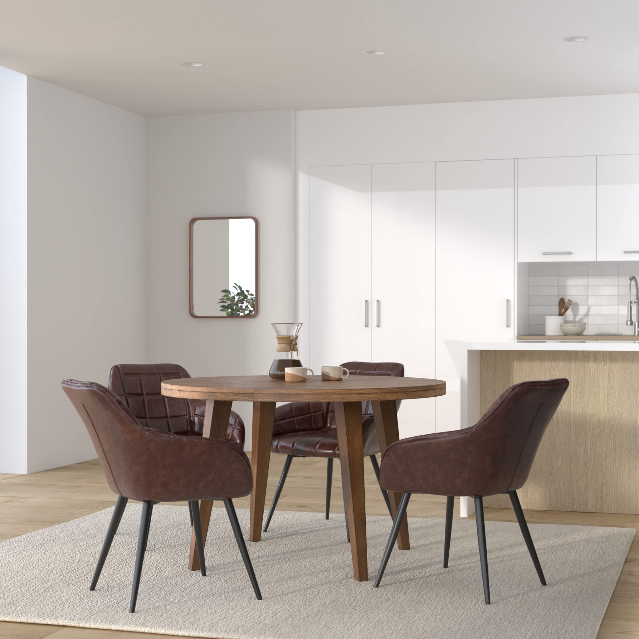 2 Chaises Scandinaves En Similicuir - Design Moderne Pour Cuisine, Salon Ou Bureau | Pieds Métal