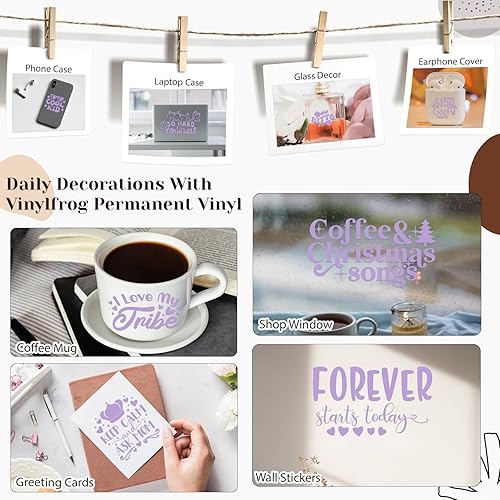 Miniatura 6 de VINYL FROG 001 Rollo de vinilo adhesivo mate de 12 pulgadas x 6 pies  Rollo de vinilo para manualidades color morado lila mate para la mayoría de