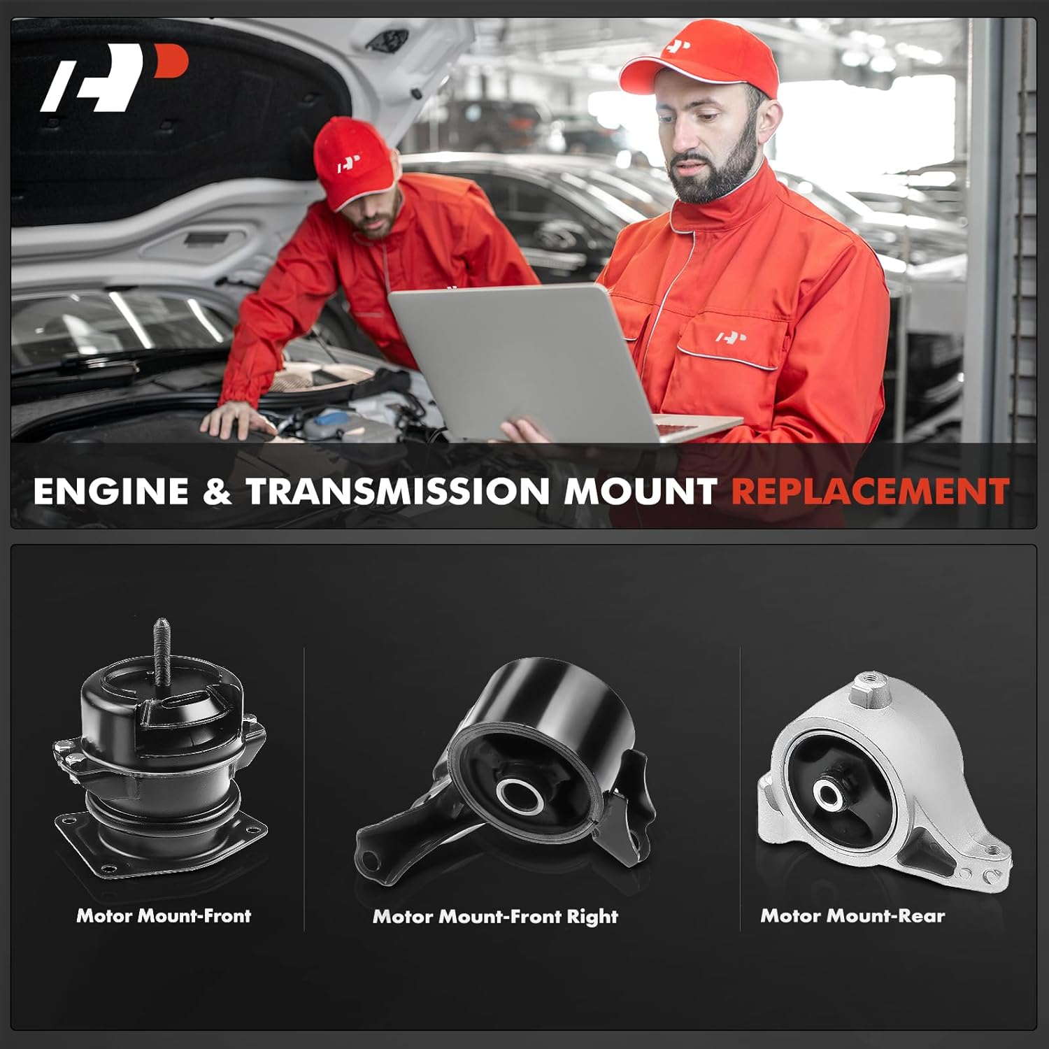 A-Premium 3PCS Front Rear Engine Motor Mount Set Compatible with Honda Pilot 2005-2008 & Acura MDX 2003-2006, V6 3.5L Sport Utility, Replace# 50820S3VA91, 50810S3VA01