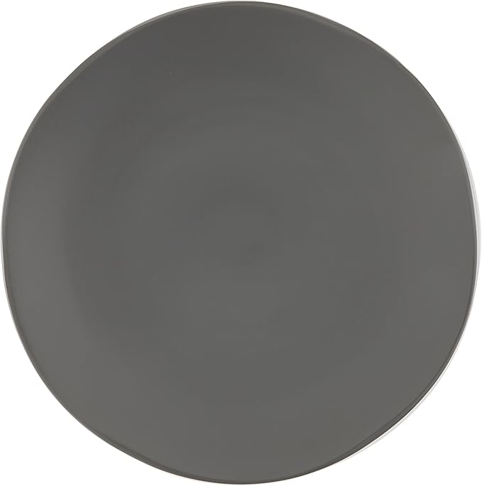 Fortessa Vitraluxe Dinnerware Heirloom Matte Finish Dinner Plate 10.75-Inch, Charcoal,