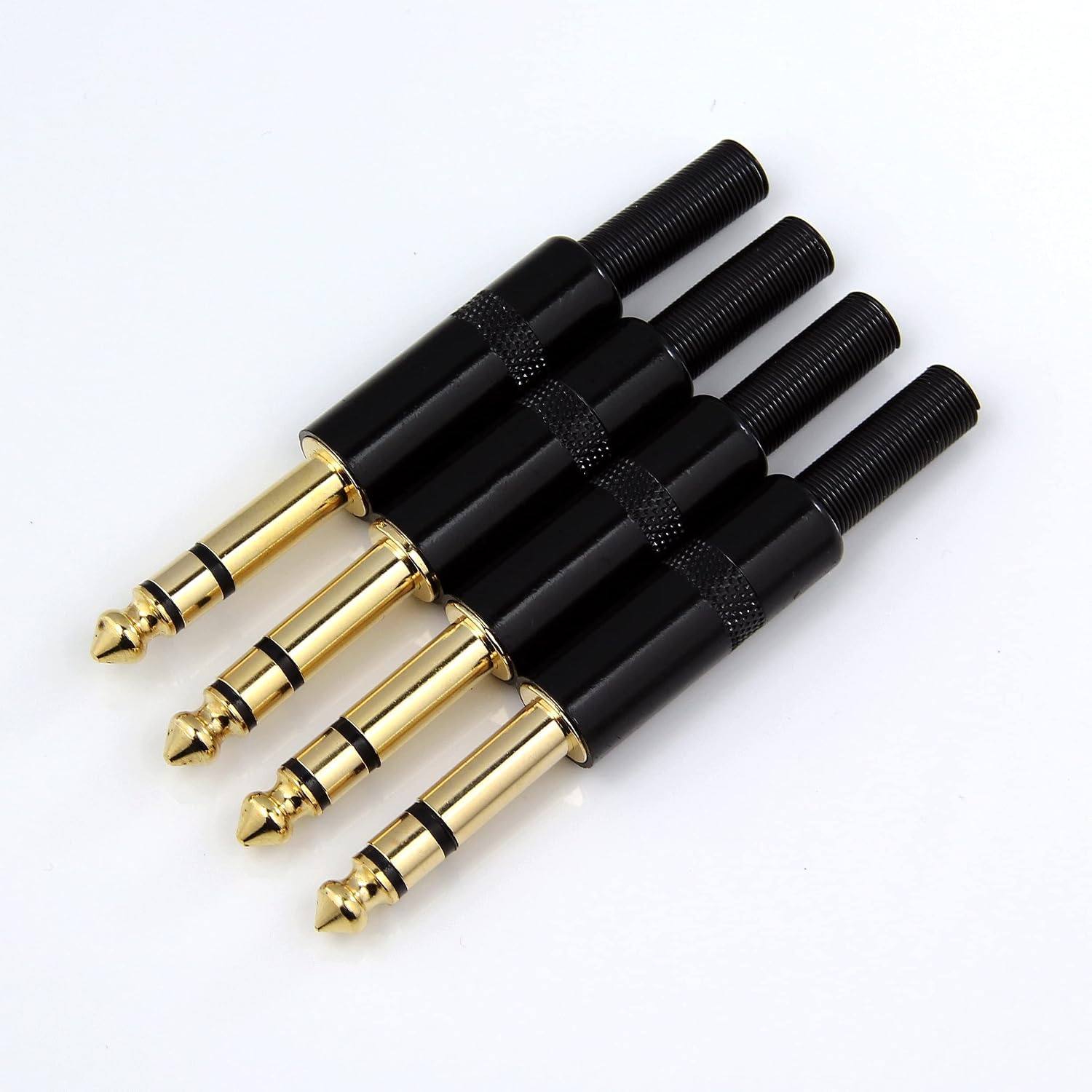 RHINORO (Pack of 4 Premium 6.35mm 1/4 inch Full-Metal Stereo Jack Plug & Strain Relief Guitar Speaker DJ Mixer Instrument Solder Soldering Phone 6.35 End Terminal Cable Connector - Image 5