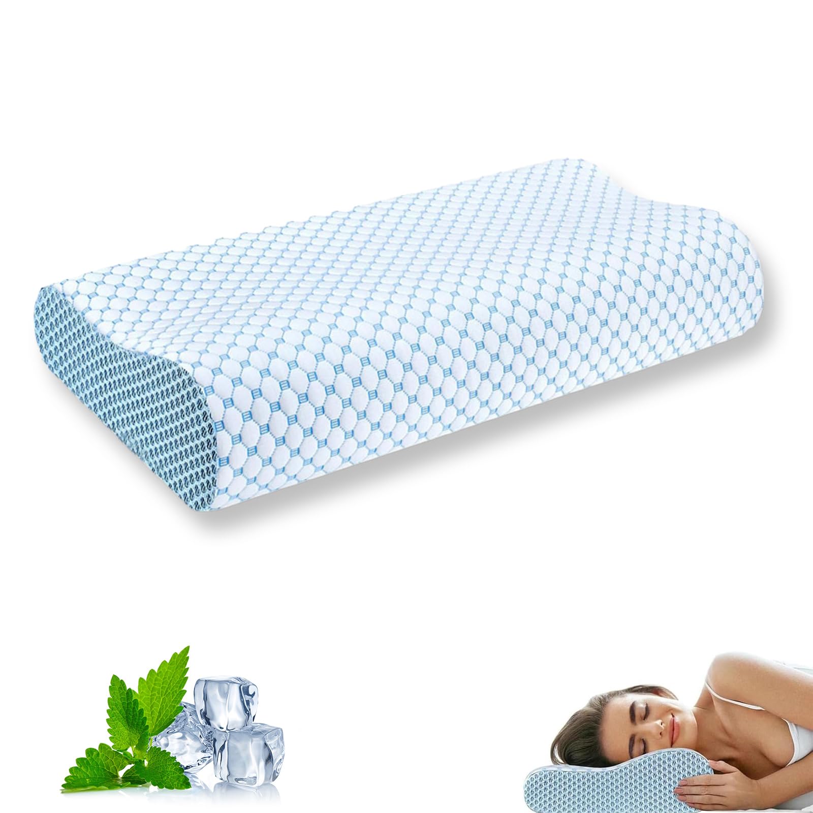 Oreiller rafraîchissant Zyculow mousse à mémoire soutien cervical