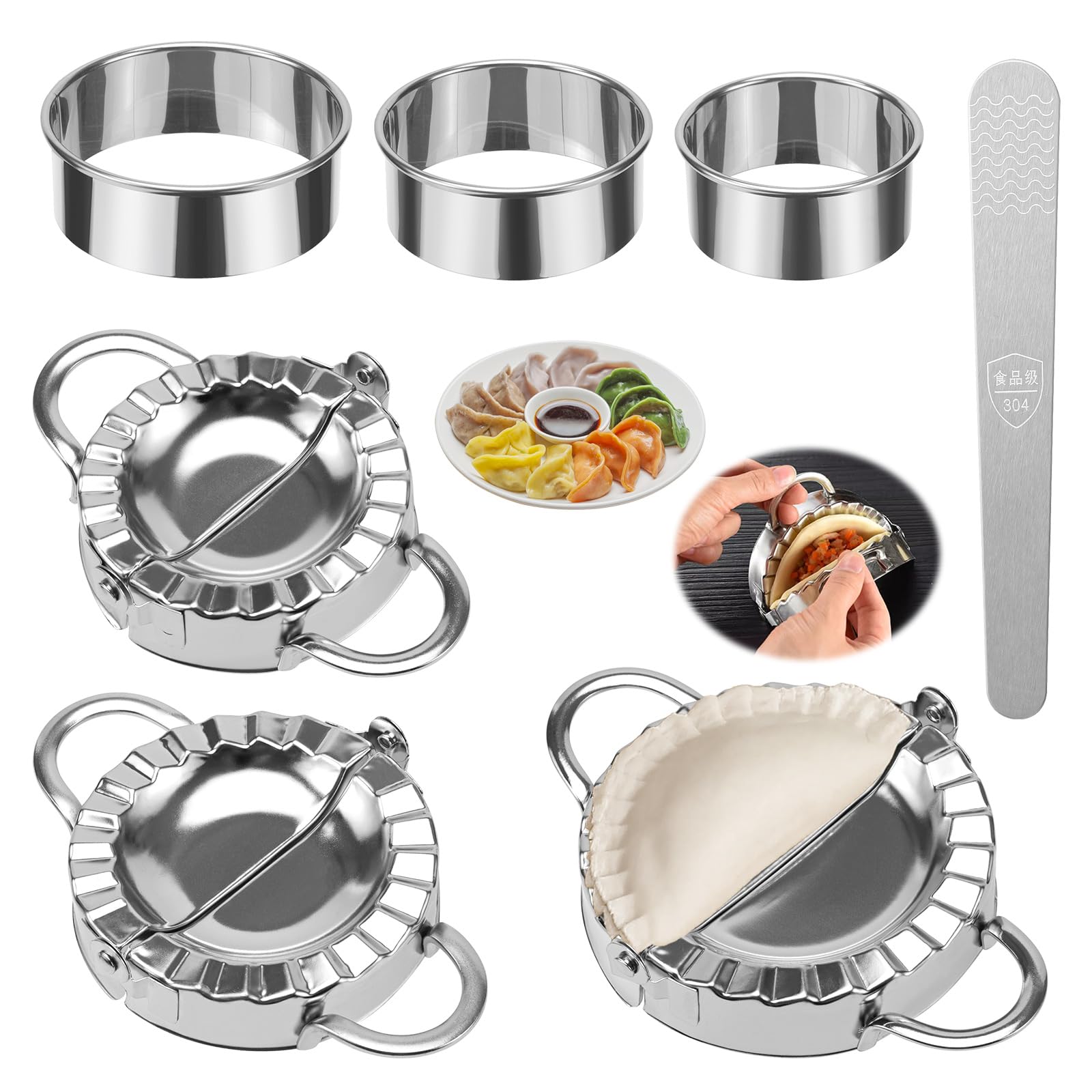 MumdoYAL 7 pezzi stampo per ravioli, dumpling maker, utensili da cucina
