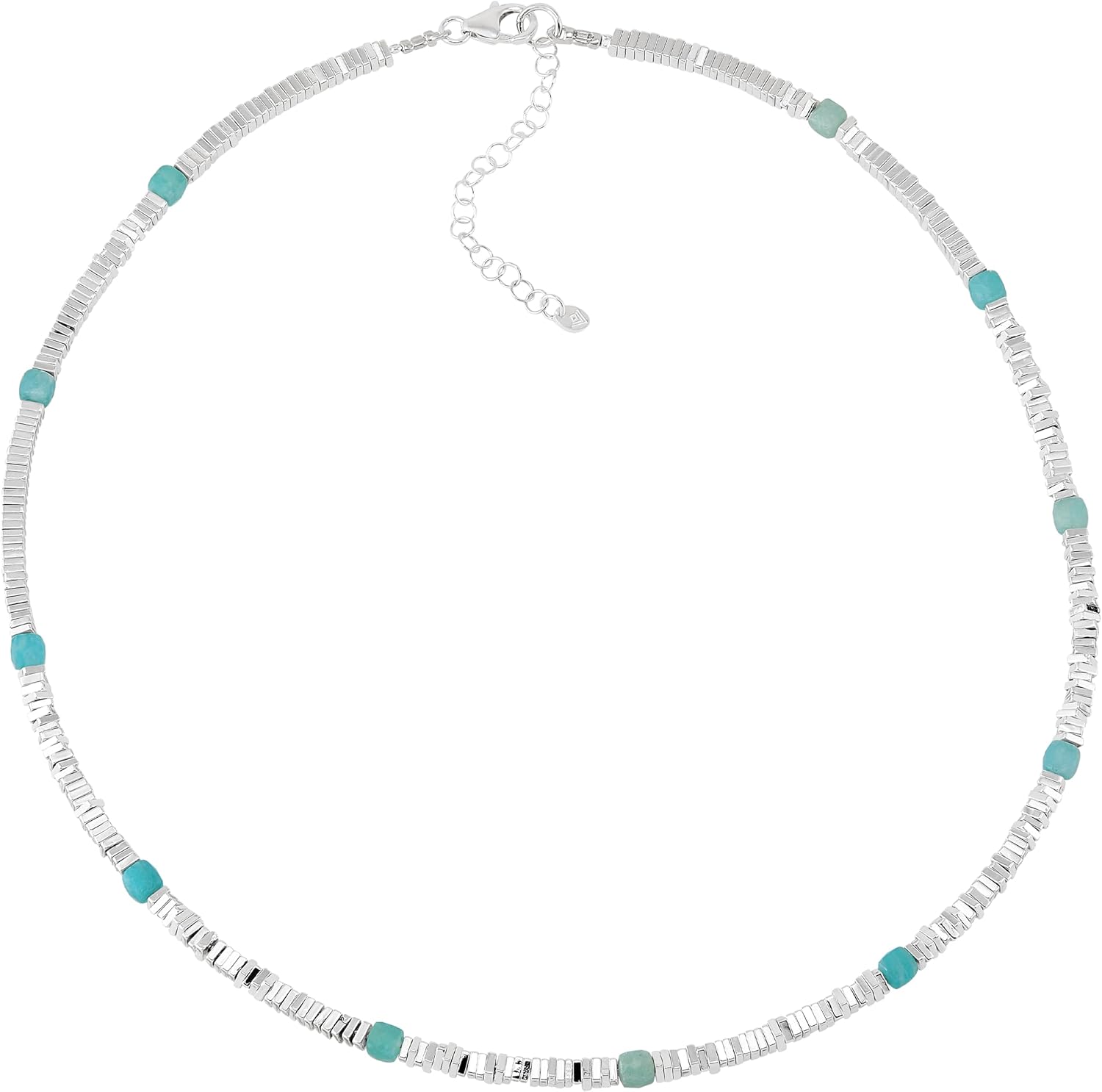 Silpada 'Delightful Moment' Sterling Silver Hematite and Amazonite Bead Necklace, 17" + 2" - Image 3