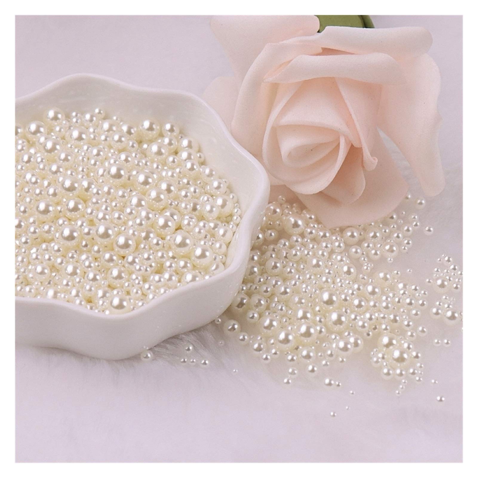 QW 200 Pz 3-8mm No Fori Perle Perline Rotonde Perline Acrilico Imitazione Flatback Perline Perline - Foto 12